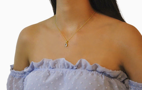 Divya दिव्या | Blauer Topas | Halskette | 18K Vermeil Vergoldung